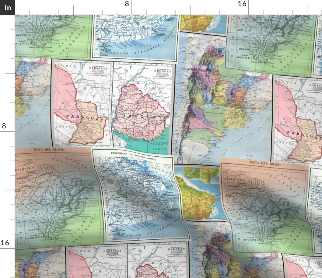 South America Map Collage