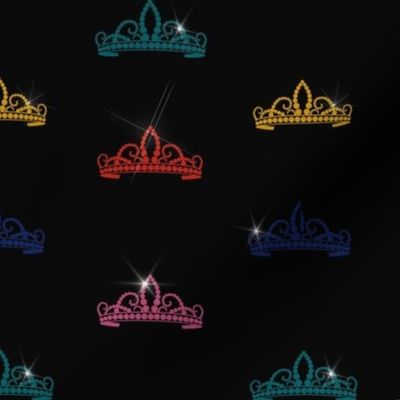 Princess Sparkle Crowns on black
