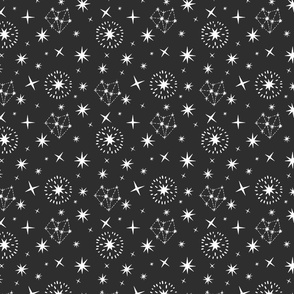 White Stars & Constellations in Black Sky, SPSD
