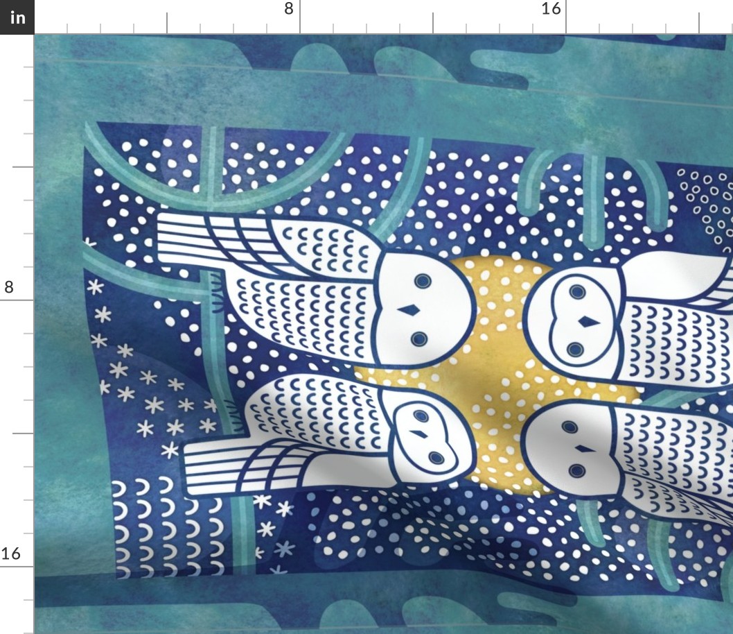 Snowy Owls Tea Towel