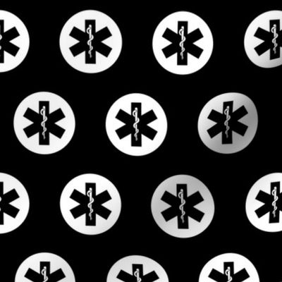 Medical Symbol Rod of Asclepius Icons in Black & White (Regular Scale)