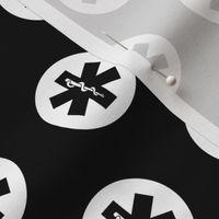 Medical Symbol Rod of Asclepius Icons in Black & White (Regular Scale)