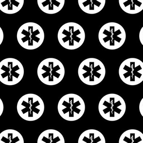 Medical Symbol Rod of Asclepius Icons in Black & White (Regular Scale)