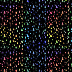 Rainbow Raindrops Black Background, SPSD