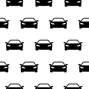 Sports Car Icons in Black & White (Regular Scale)