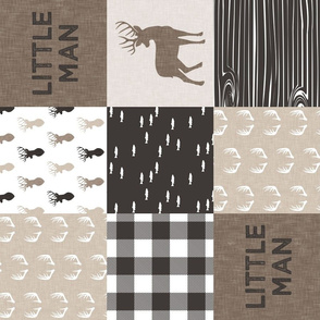 little man - brown/tan/white  (buck) quilt woodland (90) C20BS