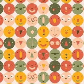 Funny colorful faces (smal scale)