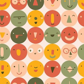Funny colorful faces (big scale)