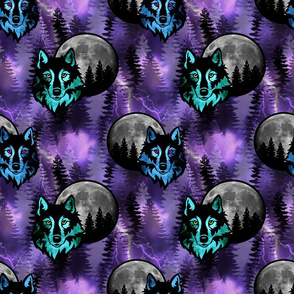 Purple woods wolf MEDIUM
