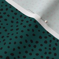 Little fat spots and speckles panther animal skin abstract minimal dots in ocean green black SMALL 