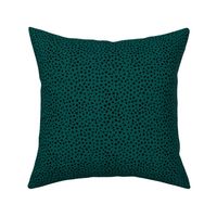 Little fat spots and speckles panther animal skin abstract minimal dots in ocean green black SMALL 
