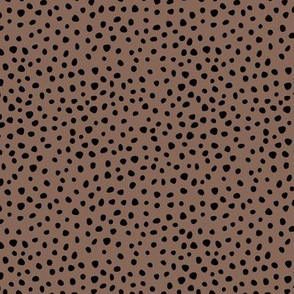 Little fat spots and speckles panther animal skin abstract minimal dots in hazelnut chocolate brown black SMALL 
