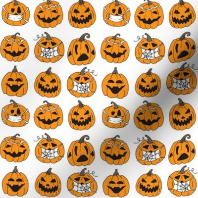 Halloween pumpkin faces in mask