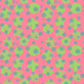 pink circles with patterns green