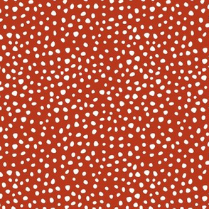 Little seasonal fat spots and speckles panther animal skin abstract minimal dots in white christmas red SMALL 