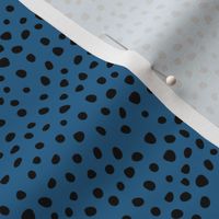 Little fat spots and speckles panther animal skin abstract minimal dots in black classic blue SMALL 