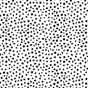 Little fat spots and speckles panther animal skin abstract minimal dots in monochrome black and white SMALL 