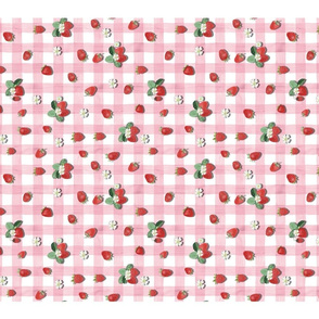 TEA TOWEL STRAWBEERY TOSS (LIGHT pINK)