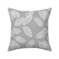 Jumbo banana leaves tropical botanical jungle garden boho nursery neutral soft gray white