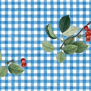 TEA TOWEL CHERRY TOSS (BLUE)