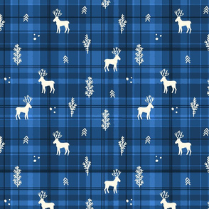 Deer Plaid Blue