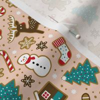 Christmas gingerbread cookies on blush (small)