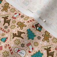 Christmas gingerbread cookies on blush (mini)