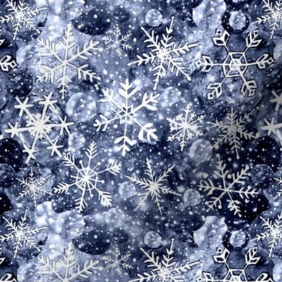 Gray snowflake galaxy, steel gray Christmas