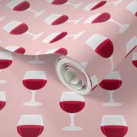 red wine glass on pink - LAD20