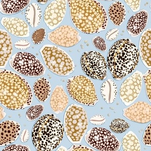 Cowrie Shells Blue Small Scale