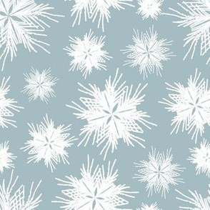 ice flowers blue green - medium scale