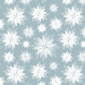 ice flowers blue green small scale