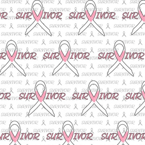 Breast cancer survivor ribbon  - pink large scale