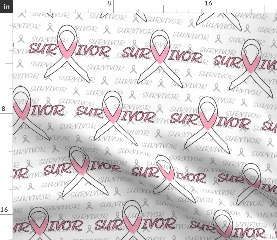 Breast cancer survivor ribbon  - pink large scale