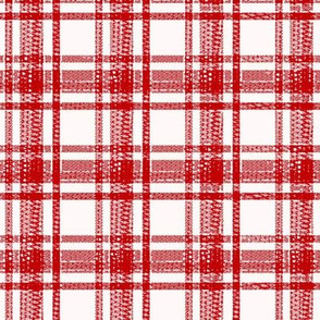 Stitched, Zigzag Plaid, red, large