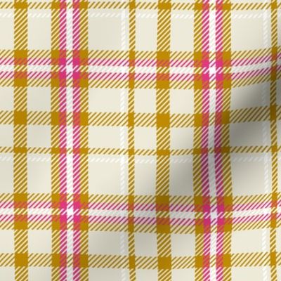 20-09p Fall Plaid Mustard Hot Pink Cream