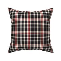 20-09m Fall Plaid Black White Cream Red Tartan