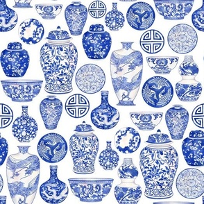 Chinoise Blue Vases