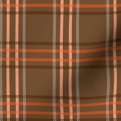 20-09f Pumpkin Spice Plaid Brown Orange Chocolate