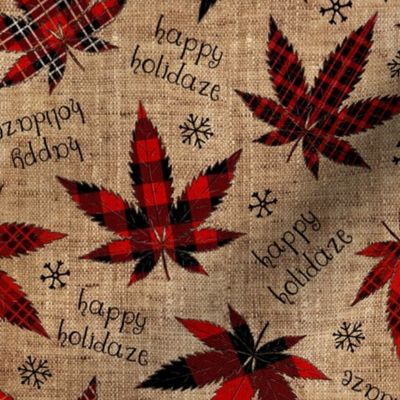 Happy Holidaze on burlap - medium scale