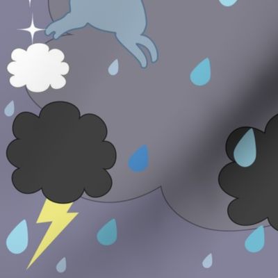 Playful Unicorns in the Rain