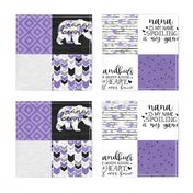 Nana Bear//Purple - Wholecloth Cheater Quilt