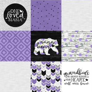 Nana Bear//Purple - Wholecloth Cheater Quilt