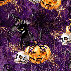 Halloween purple pumpkin skull MEGA