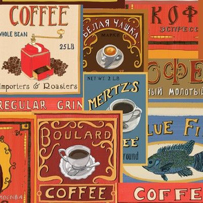 Valerie Hamill Vintage Coffee Labels Pattern