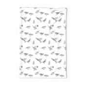 Sparrows tea towel