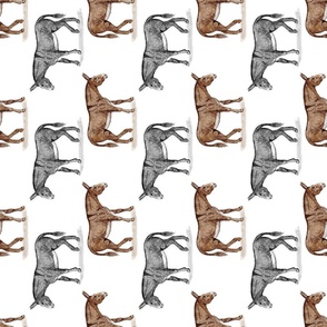 2 donkeys 6x6 tea towel