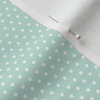 Minty Green with White Polka Dots