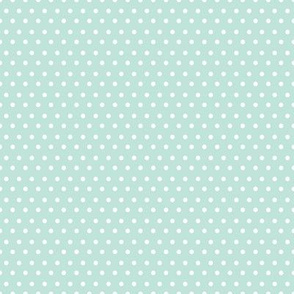 Minty Green with White Polka Dots