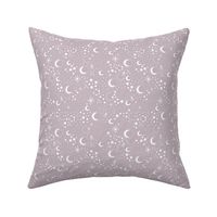 Mystic Universe party sun moon phase and stars sweet dreams night soft mauve lilac white